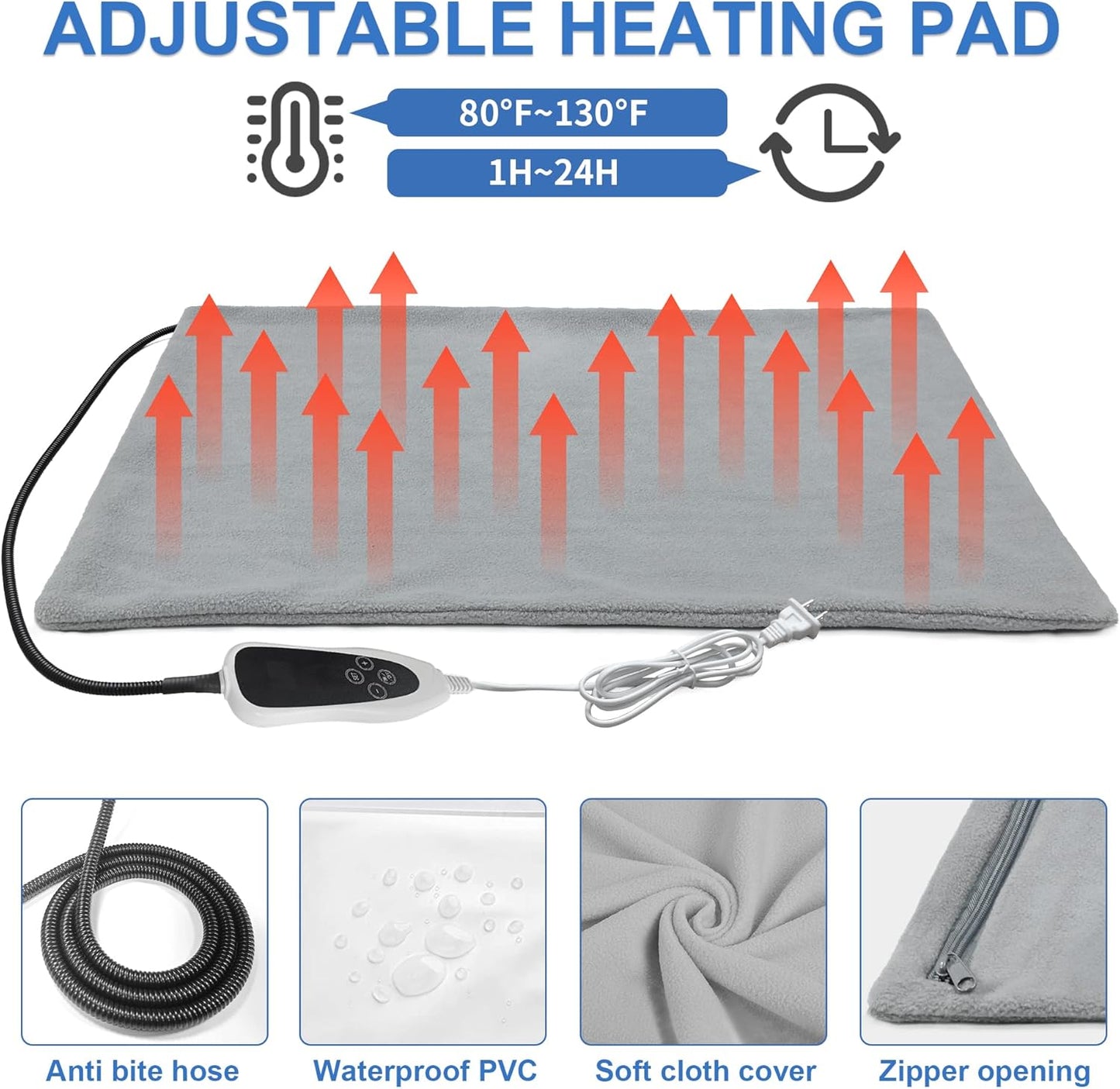 Heated Cat House for Indoor & Outdoor Use – Foldable Bed with Smart Thermostat, Waterproof Design & Cozy Windows – Includes Heating Pads for Cats & Puppies