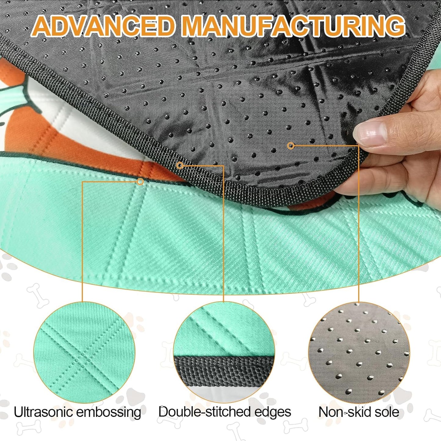 4-Pack Reusable Dog Pee Pads (35x22in) – Extra Absorbent, Leak-Resistant & Thick with Non-Slip Base – Perfect for Crates, Playpens, Whelping Boxes & Potty Training – Blue